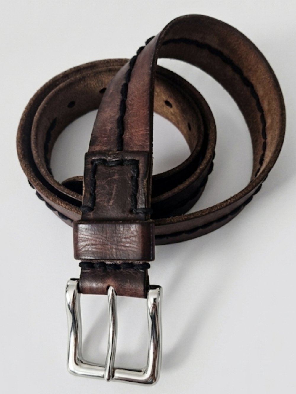 Lucky Brand Leather Belt, Nickel Buckle